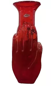 Blenko Glass - RUBY Eureka Handblown Vase, 2019 WV Day Companion Piece - Picture 1 of 3