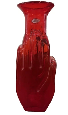Blenko Glass - RUBY Eureka Handblown Vase, 2019 WV Day Companion Piece - Image 1 of 3