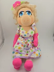 1993 Miss Piggy Kid Dimension Hasbro Jim Henson Muppet Flowered Dress 15" - Picture 1 of 12