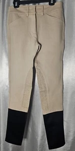 Girls Horse Riding Pants KAKI by Katheryn Hall Beige/Black Size 16 - Picture 1 of 8