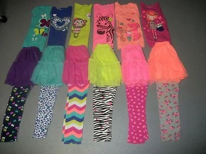 JUMPING BEANS 3 PC TOP LEGGINGS & TUTU SET CAT DOG MONKEY ZEBRA GIRLS SZ 6X 7 - Picture 1 of 13