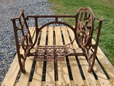 Antique Standard Cast Iron Legs Short Base Treadle Sewing Machine Table Base - Image 1 of 4