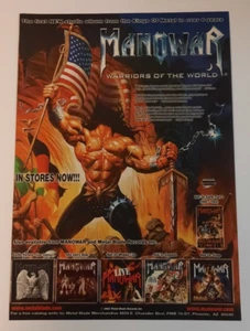 MANOWAR ~ "Guerreros del Mundo" ~ Publicidad Promocional/impresión de revista vintage 2002 vers. #2 - Imagen 1 de 1