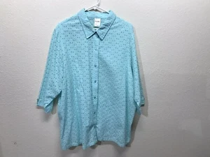 Blair Elsie Eyelet Teal Colored Shirt Size 2XL - Picture 1 of 4