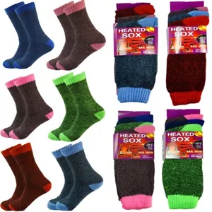 12 Pairs Womens Winter Thermal Heated Warm Cushion Boots Crew Socks Size 9-11 - Picture 1 of 4