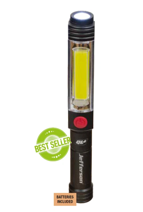 JEFFERSON QL4 400 LUMENS COB +1 LED TORCH - ALUMINIUM BODY, BATTERIES INCLUDED - Image 1 of 1