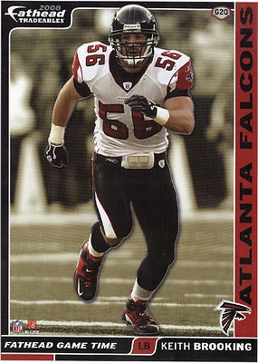 Pegatina técnica Keith Brooking Atlanta Falcons Fathead intercambiables Georgia 2008 #G20 Foto 1 de 4