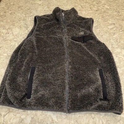 LL Bean Chaleco Para Hombres L Reg Hi-Pile Bolsillo Profundo a Presión Vellón Cremallera Completa Gris Sherpa Foto 1 de 4
