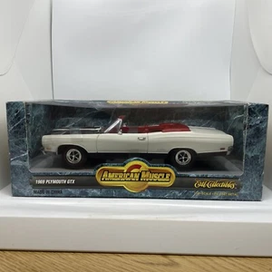 Ertl American Muscle 1969 Plymouth GTX White Diecast Model Car 1:18 Scale - Picture 1 of 14