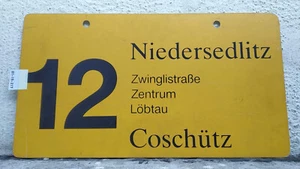 12 Niedersedlitz – Coschütz | 2 Stück | Linienschild Dresden DVB - Bild 1 von 6
