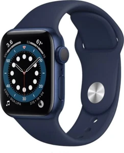 Apple Watch Series 6 (GPS) 40mm Blue Aluminum Case with Deep Navy Sport Band - Picture 1 of 5