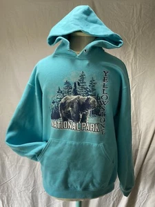Vintage Herren Medium Yellowstone Nationalpark Hoodie Sweatshirt Grizzlybär - Bild 1 von 4