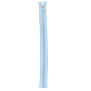 YKK 12"/33cm METAL OPEN END ZIP - Silver Teeth/White Tape - Single or Pack 5 - Picture 1 of 5