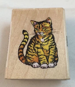 TABBY KATZE PURRTY KITTY GUTER GEBRAUCHTER ZUSTAND GUMMI 440E15 STEMPEL BASTELN - Bild 1 von 4