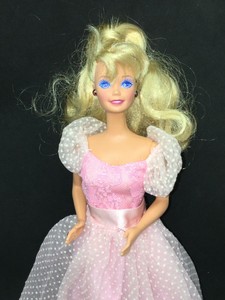 1990 Mattel Wedding Day Barbie in Pink Dot Bridesmaid Dress #9608