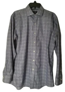 Lauren Ralph Lauren Mens Slim Fit Blue White Shirt Houndstooth Sz 16.5/34-35 - Picture 1 of 5