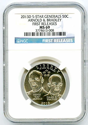 2013 D 5 FIVE STAR GENERALS NGC MS69 50C HALF DOLLAR FIRST RELEASES US MINT - Image 1 of 2