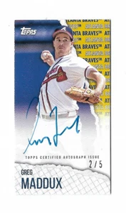 GREG MADDUX 2021 TOPPS AUTO AUTOGRAPH MINI CARD #2/5! - Picture 1 of 1