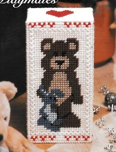 Teddy Bear Doorstop - 7 count pc - Plastic Canvas Pattern Only - Picture 1 of 2