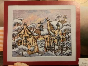 Michael Powell Hill Top Farm Snow Scene Christmas Cross Stitch Chart - Picture 1 of 1