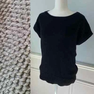 Banana Republic Beachy Boatneck Knit Short Sleeve Top Size M Minimalist Neutral - Picture 1 of 9