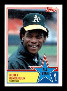 1983 Topps #391 Rickey Henderson AS Oakland Athletics Baseball Card HOF