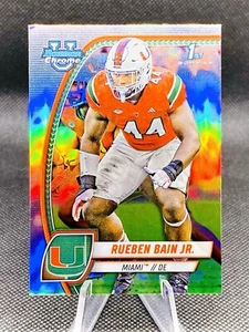 Bowman Chrome U #157 Rueben Bain Jr 1st Bowman Refractor Rookie RC 2024 ⭐️ - Imagen 1 de 3