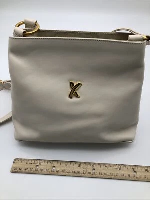 Bolsa PALOMA PICASSO couro creme alça de ombro ajustável Itália usada - Imagem 1 de 4
