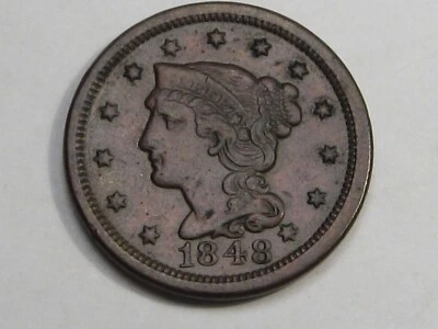VF/XF 1848 Large Cent. #30 - Image 1 of 4