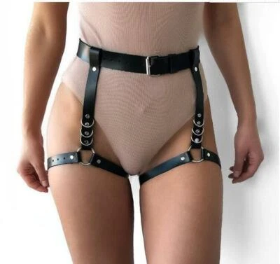Womens Sexy Leather Thigh Leg Garter Belt Body Bondage Restraint Strap Waist S2 - Image 1 of 4