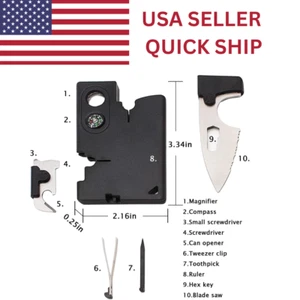 CreditCard Knife  MultiTool  Screwdriver 9 Tools Wallet Size. USA. Fast Ship. - Picture 1 of 5