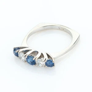 Vintage Damenring 750er Gold mit 0.50ct Saphiren und 0.32ct Brillanten - Picture 1 of 5