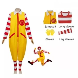 Ronald McDonald Cosplay Costume Kids Funny Party Fancy Dress Carnival Outfit Set - Picture 1 of 9