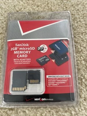 Sandisk 2GB Memory 3 in 1 MicroSD Card with Adapters Verizon Wireless Digital - Image 1 of 4