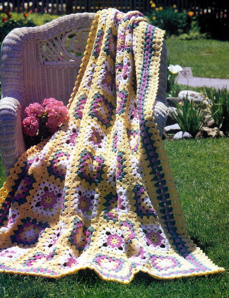 PRETTY Sunny Days Afghan/Crochet Pattern INSTRUCTIONS ONLY - Image 1 of 1