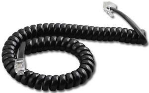 Lot of 10 Toshiba 9' Ft Telephone Handset Receiver Curly Coil Cords Black *NEW*