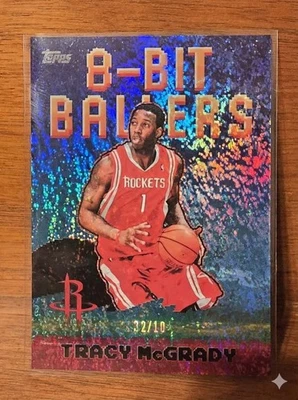 2025-2026 Topps NBA Tracy McGrady 8-Bit Ballers 8B-27 Black Holo Foil #2/10 - Image 1 of 2