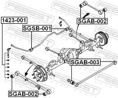 Für FEBEST SGAB-002 SSANG YONG REXTON 2001-2013 REAR TIE ROD BL - Bild 1 von 4