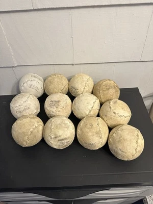 Три клинчер белый F12 - 12 "дюймов софтбол кожаный мяч DeBeer б/у - Изображение 1 из 4