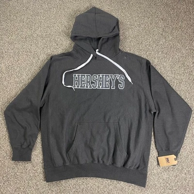 Sudadera pulóver con capucha con logotipo deletreado de Hershey's para hombre XL gris carbón Foto 1 de 4