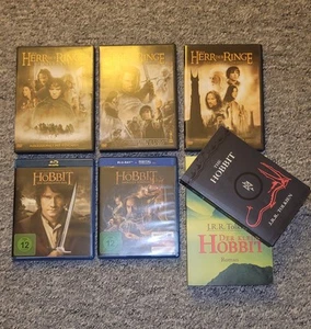 Der Herr Der Ringe 1-3 DVD | Der Hobbit 1-2 Blu Ray | Der Hobbit Buch Deutsch En - Bild 1 von 2