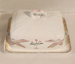 MIKASA Country Classics Country Bloom Floral Large Covered Butter Dish - Picture 1 of 5
