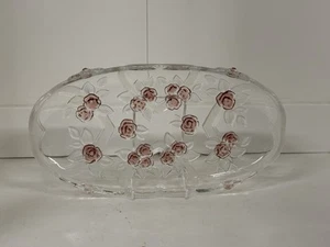 Mikasa Bella Rosa Hostess 13,5" Servierplatte Teller Schale Floral Rose Rosa Glas - Bild 1 von 10