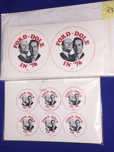 Gearld Ford - Dole Campaign Button Manufacturing Paper Sheet NOS Vintage Lot 143 pcs - Bild 1 von 1