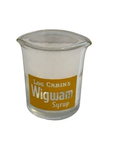 Vtg Log Cabin Wigwam Syrup Glass Cup Advertising Promo 2oz Kitchen Collectibles - Picture 1 of 4