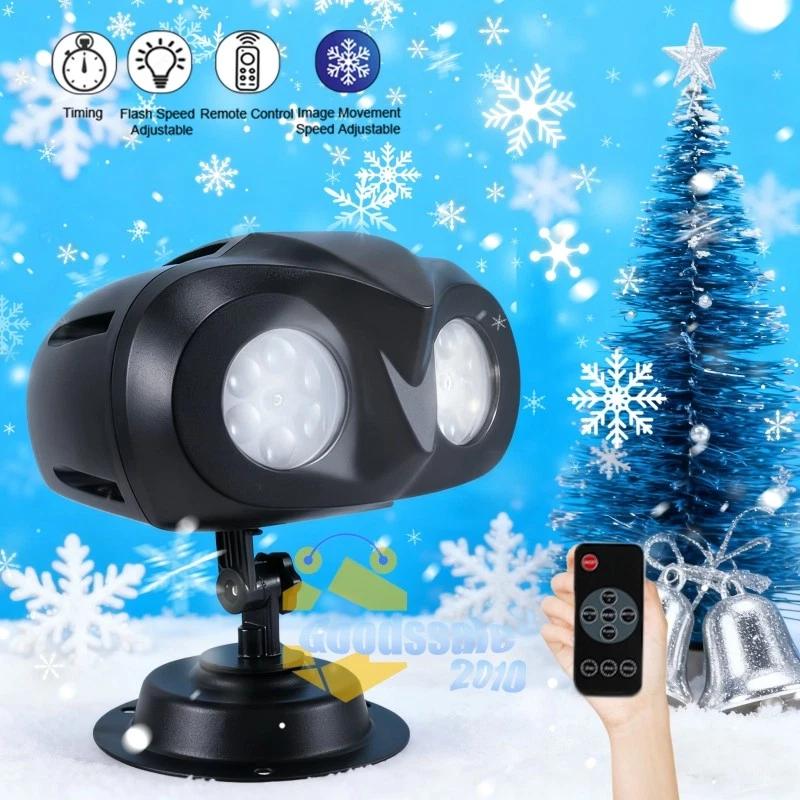 Proyector Luces Copos Nieve Navideñas Xmas De Navidad Para jardín Casa Exterior - Image 1 of 4