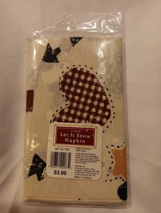 Servilletas de tela de Navidad 100 % algodón "Let it Snow" 1-2 paquetes 17x17 vintage 1999 - Imagen 1 de 4