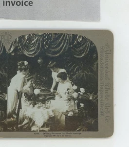 Telling Fortunes in Their Teacups Women Genre Universal Stereoview - Picture 1 of 2