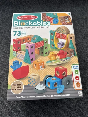 Melissa & Doug Bloqueables Snap & Play 73 Piezas Vehículo Bloque Juego Madera Foto 1 de 4