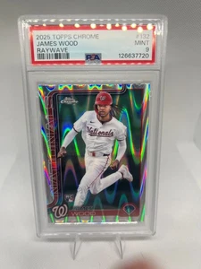 2025 Topps Chrome James Wood #132 RayWave Refractor Rookie PSA 9 - Picture 1 of 2